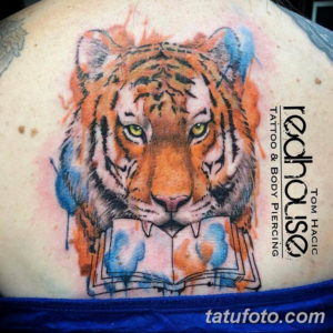 Фото красивые тату тигр 12.08.2019 №049 - beautiful tiger tattoos - tatufoto.com