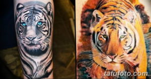 Фото красивые тату тигр 12.08.2019 №058 - beautiful tiger tattoos - tatufoto.com
