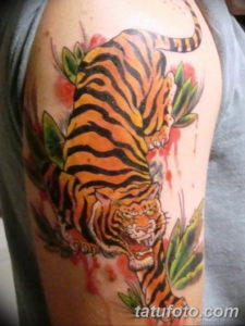 Фото красивые тату тигр 12.08.2019 №077 - beautiful tiger tattoos - tatufoto.com