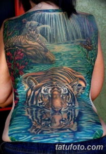Фото красивые тату тигр 12.08.2019 №082 - beautiful tiger tattoos - tatufoto.com