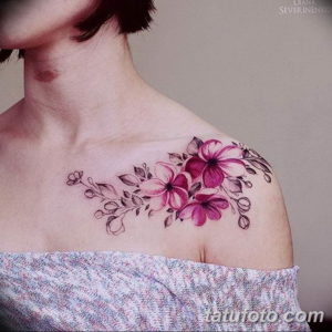 Фото красивые тату цветы 12.08.2019 №004 - beautiful tattoo flowers - tatufoto.com