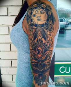 Фото красивый рукав тату 12.08.2019 №001 - beautiful sleeve tattoo - tatufoto.com