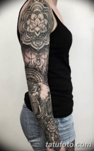 Фото красивый рукав тату 12.08.2019 №004 - beautiful sleeve tattoo - tatufoto.com