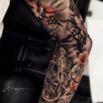 Фото красивый рукав тату 12.08.2019 №007 - beautiful sleeve tattoo - tatufoto.com