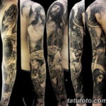 Фото красивый рукав тату 12.08.2019 №009 - beautiful sleeve tattoo - tatufoto.com