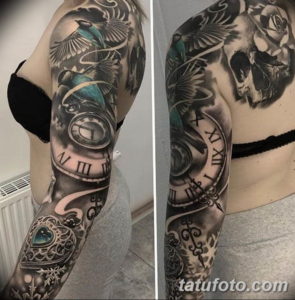 Фото красивый рукав тату 12.08.2019 №010 - beautiful sleeve tattoo - tatufoto.com