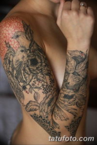Фото красивый рукав тату 12.08.2019 №012 - beautiful sleeve tattoo - tatufoto.com