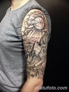 Фото красивый рукав тату 12.08.2019 №014 - beautiful sleeve tattoo - tatufoto.com