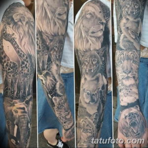 Фото красивый рукав тату 12.08.2019 №015 - beautiful sleeve tattoo - tatufoto.com