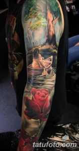 Фото красивый рукав тату 12.08.2019 №016 - beautiful sleeve tattoo - tatufoto.com