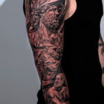 Фото красивый рукав тату 12.08.2019 №017 - beautiful sleeve tattoo - tatufoto.com