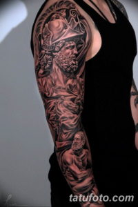 Фото красивый рукав тату 12.08.2019 №017 - beautiful sleeve tattoo - tatufoto.com