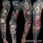 Фото красивый рукав тату 12.08.2019 №031 - beautiful sleeve tattoo - tatufoto.com