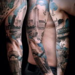 Фото красивый рукав тату 12.08.2019 №032 - beautiful sleeve tattoo - tatufoto.com