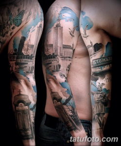 Фото красивый рукав тату 12.08.2019 №032 - beautiful sleeve tattoo - tatufoto.com