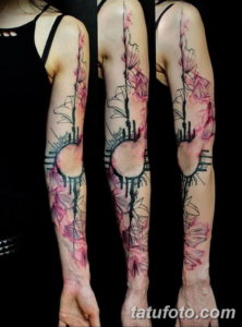 Фото красивый рукав тату 12.08.2019 №034 - beautiful sleeve tattoo - tatufoto.com