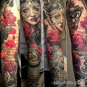 Фото красивый рукав тату 12.08.2019 №036 - beautiful sleeve tattoo - tatufoto.com