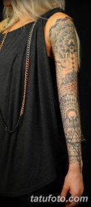 Фото красивый рукав тату 12.08.2019 №046 - beautiful sleeve tattoo - tatufoto.com