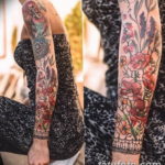 Фото красивый рукав тату 12.08.2019 №072 - beautiful sleeve tattoo - tatufoto.com