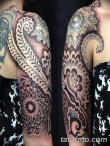 Фото красивый рукав тату 12.08.2019 №073 - beautiful sleeve tattoo - tatufoto.com