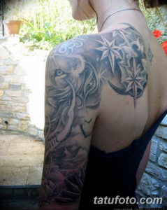 Фото красивый рукав тату 12.08.2019 №075 - beautiful sleeve tattoo - tatufoto.com