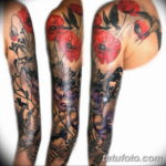 Фото красивый рукав тату 12.08.2019 №079 - beautiful sleeve tattoo - tatufoto.com