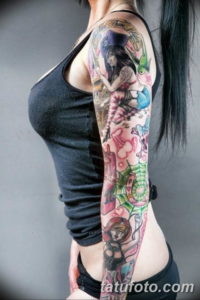 Фото красивый рукав тату 12.08.2019 №080 - beautiful sleeve tattoo - tatufoto.com