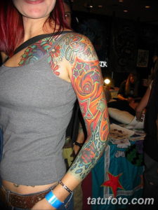 Фото красивый рукав тату 12.08.2019 №090 - beautiful sleeve tattoo - tatufoto.com