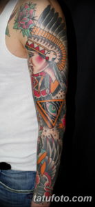 Фото красивый рукав тату 12.08.2019 №095 - beautiful sleeve tattoo - tatufoto.com