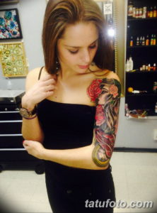 Фото красивый рукав тату 12.08.2019 №101 - beautiful sleeve tattoo - tatufoto.com