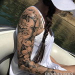 Фото красивый рукав тату 12.08.2019 №115 - beautiful sleeve tattoo - tatufoto.com