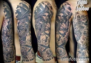 Фото красивый рукав тату 12.08.2019 №118 - beautiful sleeve tattoo - tatufoto.com