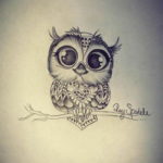 Фото маленькая сова тату эскиз 14.08.2019 №001 - little owl tattoo sketch - tatufoto.com