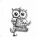 Фото маленькая сова тату эскиз 14.08.2019 №003 - little owl tattoo sketch - tatufoto.com