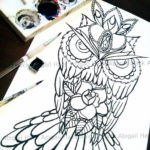 Фото маленькая сова тату эскиз 14.08.2019 №018 - little owl tattoo sketch - tatufoto.com