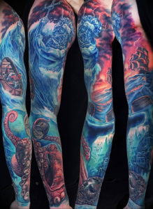 Фото пример тату океан 13.08.2019 №003 - ocean tattoo - tatufoto.com