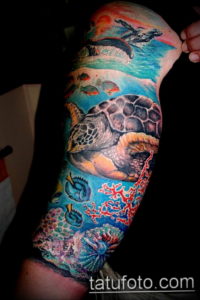 Фото пример тату океан 13.08.2019 №007 - ocean tattoo - tatufoto.com