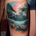 Фото пример тату океан 13.08.2019 №017 - ocean tattoo - tatufoto.com