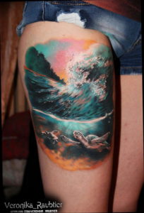 Фото пример тату океан 13.08.2019 №017 - ocean tattoo - tatufoto.com