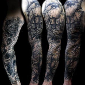 Фото пример тату океан 13.08.2019 №021 - ocean tattoo - tatufoto.com