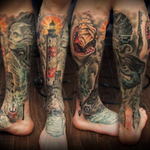 Фото пример тату океан 13.08.2019 №022 - ocean tattoo - tatufoto.com