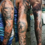 Фото пример тату океан 13.08.2019 №027 - ocean tattoo - tatufoto.com