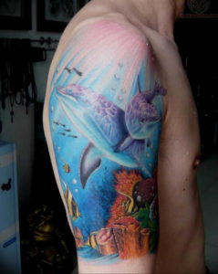 Фото пример тату океан 13.08.2019 №030 - ocean tattoo - tatufoto.com