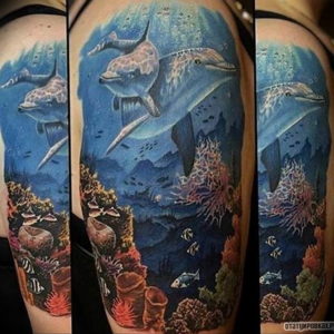 Фото пример тату океан 13.08.2019 №054 - ocean tattoo - tatufoto.com