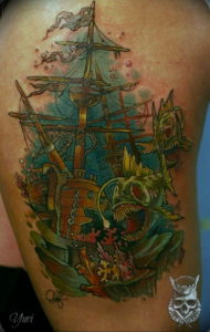 Фото пример тату океан 13.08.2019 №057 - ocean tattoo - tatufoto.com