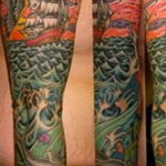 Фото пример тату океан на руке 13.08.2019 №006 - ocean tattoo on hand - tatufoto.com