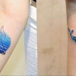 Фото пример тату океан на руке 13.08.2019 №014 - ocean tattoo on hand - tatufoto.com
