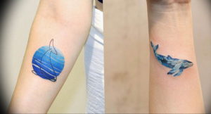 Фото пример тату океан на руке 13.08.2019 №014 - ocean tattoo on hand - tatufoto.com
