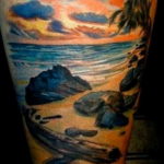 Фото пример тату океан на руке 13.08.2019 №022 - ocean tattoo on hand - tatufoto.com