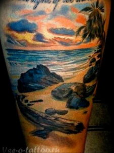 Фото пример тату океан на руке 13.08.2019 №022 - ocean tattoo on hand - tatufoto.com